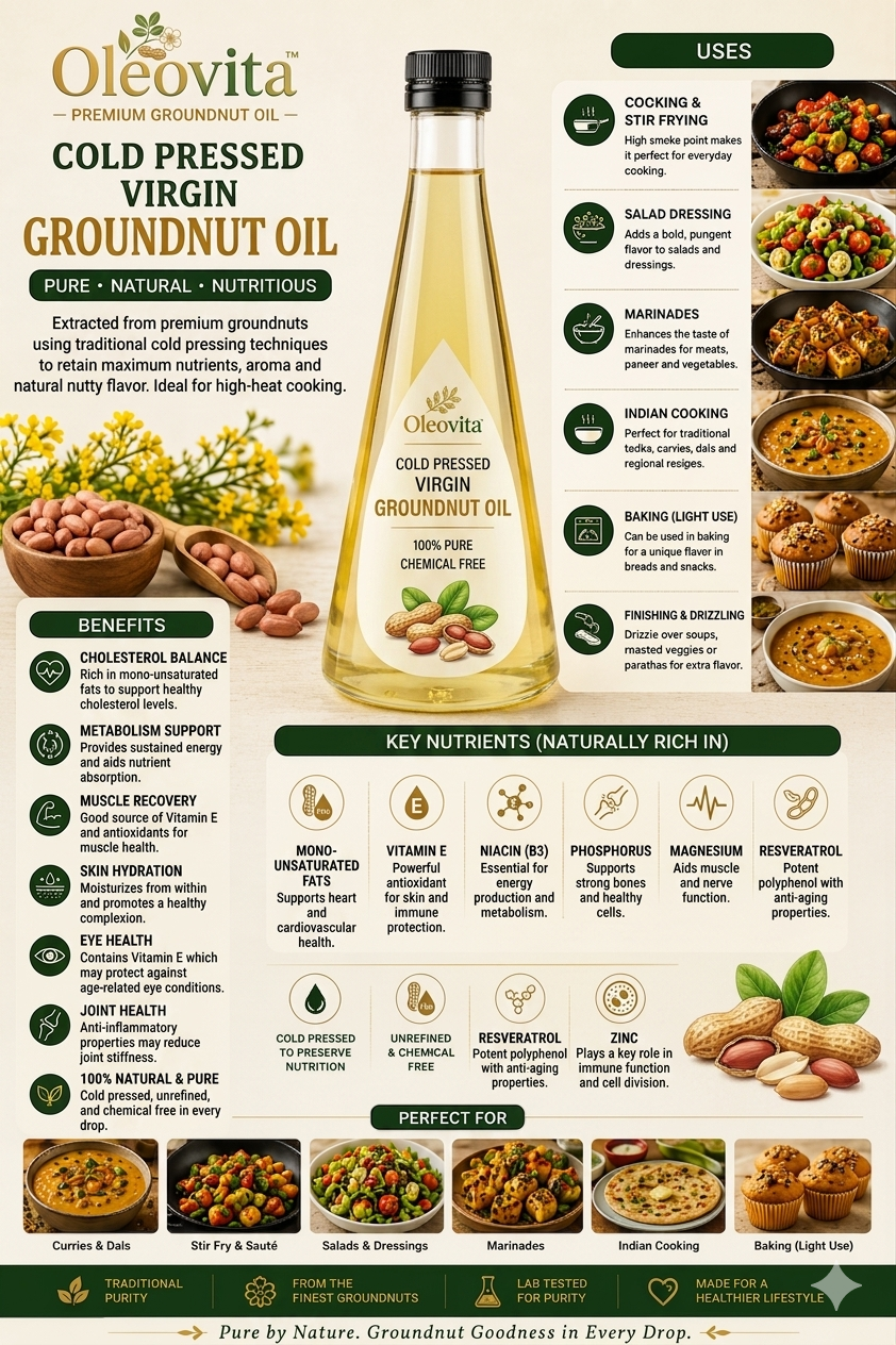 Groundnut Oil- Cold pressed Virgin Oil