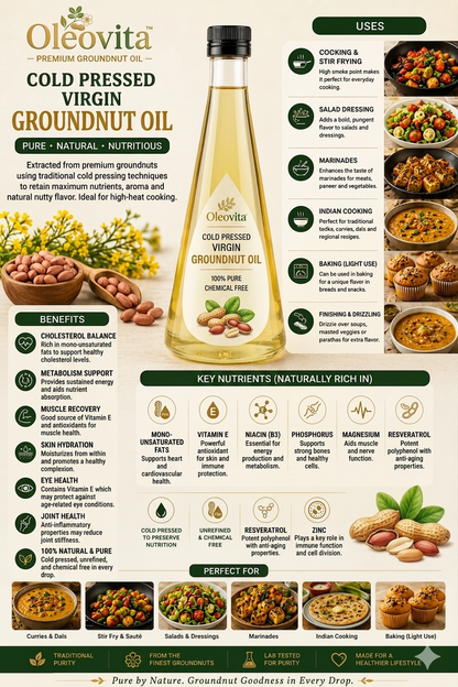 Groundnut Oil- Cold pressed Virgin Oil